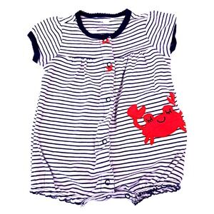 Carter's Striped Crab Romper 9 Months One Piece Beach Summer Baby Gift